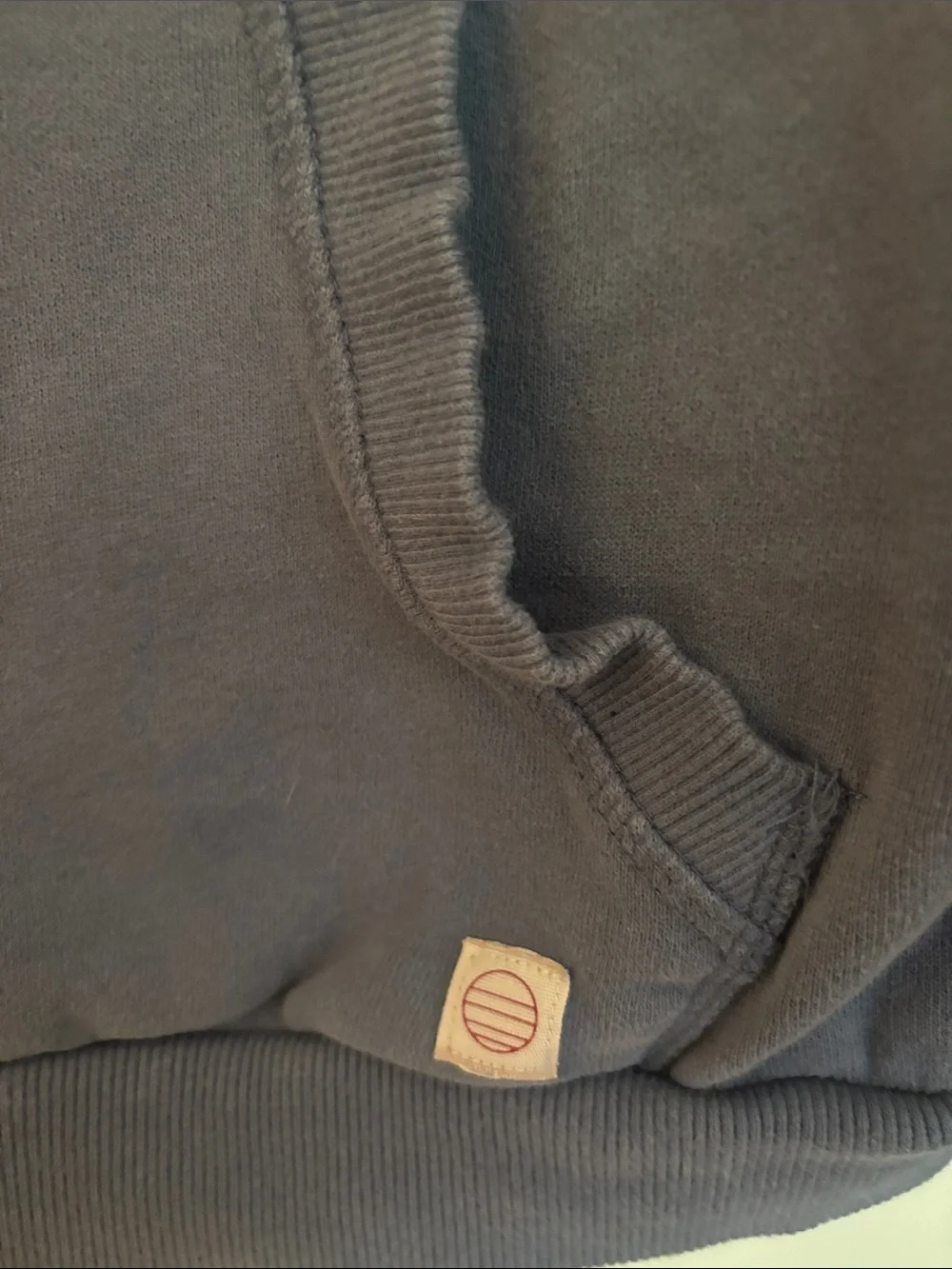 Marine Layer Men’s Colorblock Crewneck Hoodie in Pink, Yellow, Cream, Blue-Gray - Picture 3 of 4